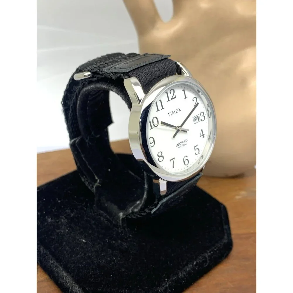 Timex Men's Watch TW2U84900 Easy Reader Quartz Indiglo White Dial Nylon 35mm